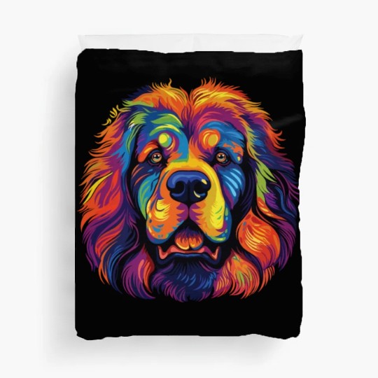 Watercolor Colorful Tibetan Mastiff Duvet Covers