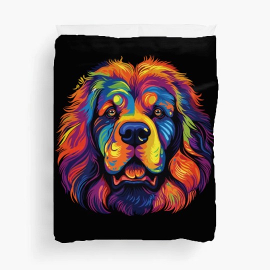 Watercolor Colorful Tibetan Mastiff Duvet Covers