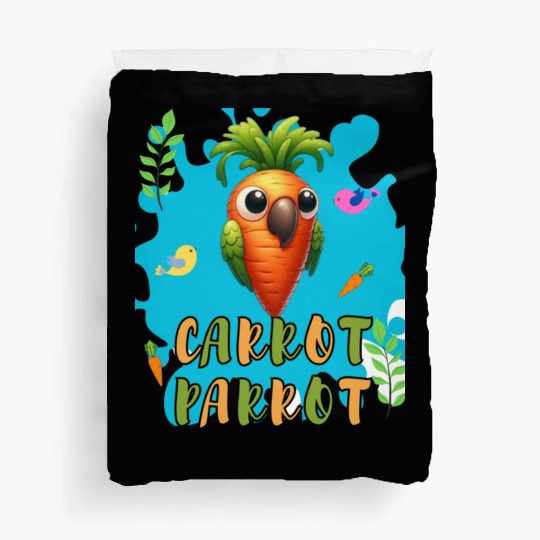 funny carrot parrot Duvet Covers