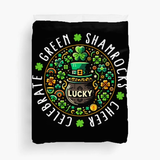 St. Patrick's Day Duvet Covers, Lucky Pot Of Gold Leaf