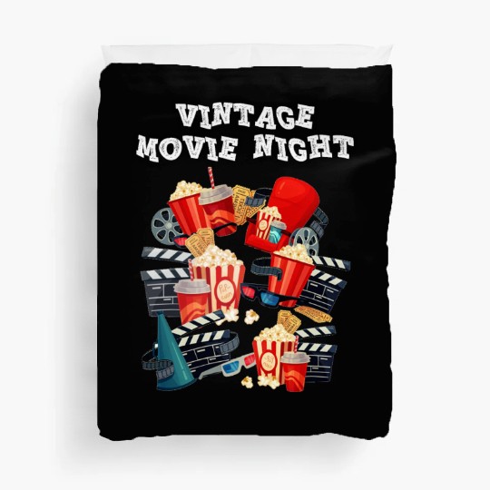 Popcorn Vintage Movie Night Duvet Covers