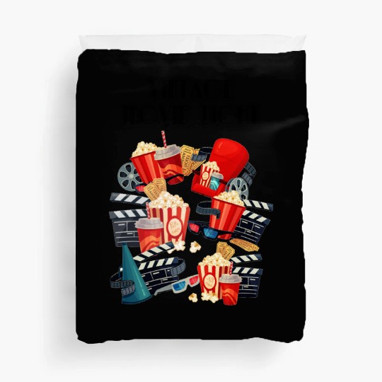 Popcorn Vintage Movie Night Duvet Covers