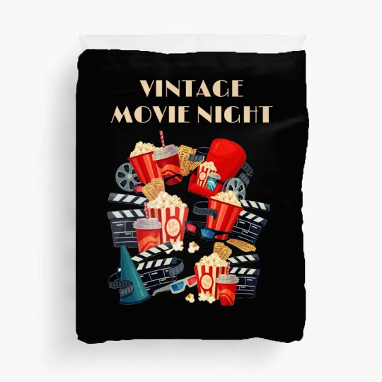 Popcorn Vintage Movie Night Duvet Covers
