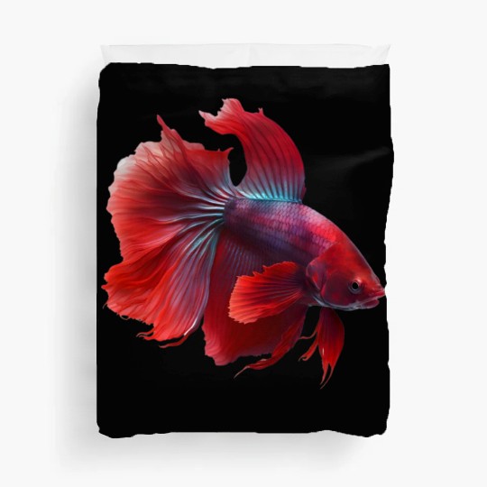 Siamese fighting fish red betta fish Duvet Covers