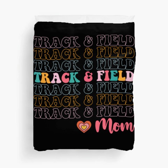 Track And Field Mom Groovy Running Mother’s Day Duvet Covers