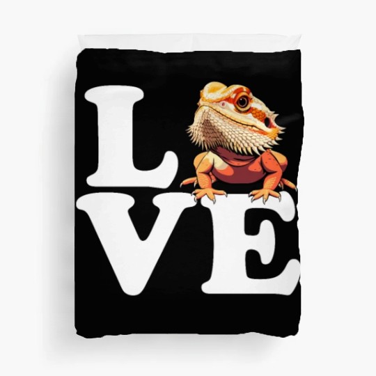 I love bearded dragon, reptile bearded Duvet Covers