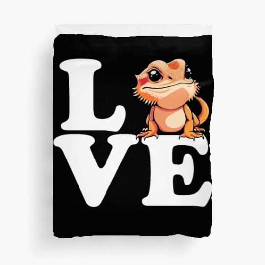 I love bearded dragon, reptile bearded Duvet Covers