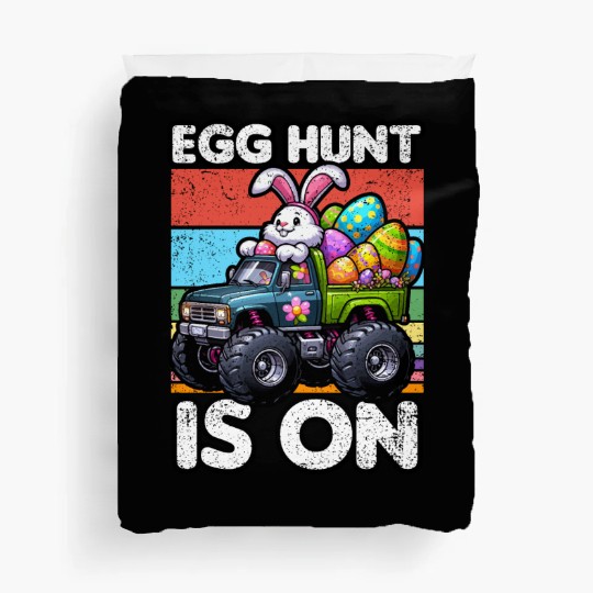 EGG HUNT IS ON EASTER Duvet Covers