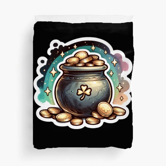 Saint Patrick's Day Sparkly Pot of Gold Duvet Covers