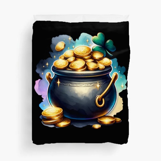 Saint Patrick's Day Gold Pot With Clover Duvet Covers