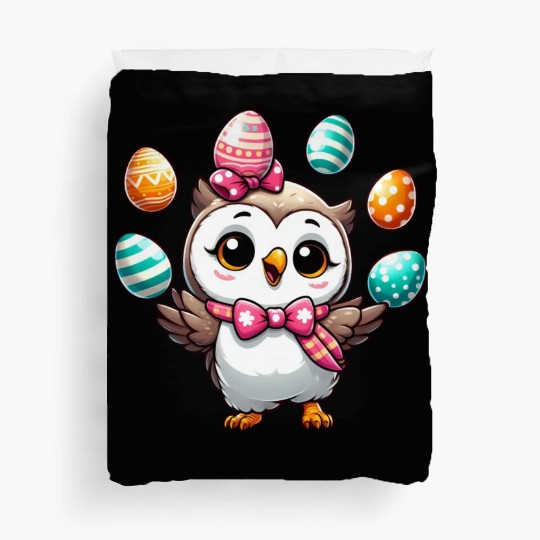 Easter Egg Owl Juggling Duvet Covers