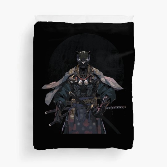 Anime Panther Warrior Samurai katana Duvet Covers