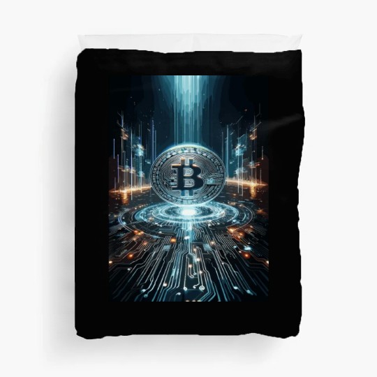 Cyber Bitcoin Vortex - Futuristic Design Duvet Covers
