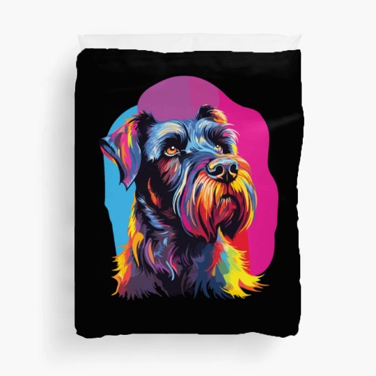 Watercolor Colorful Giant Schnauzer Duvet Covers