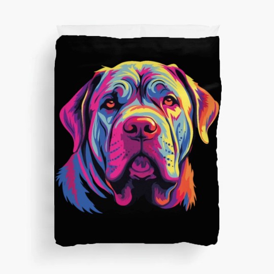 Watercolor Colorful Neapolitan Mastiff Duvet Covers