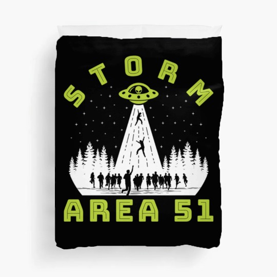 Alien Hunter Storm Area 51 Meme Duvet Covers