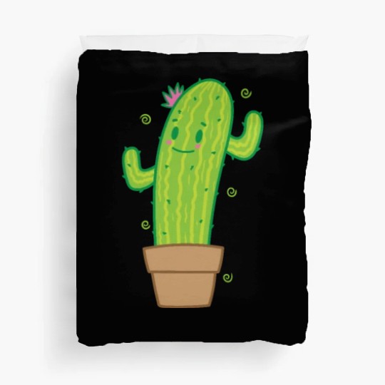 Cactus in Pot Plant Environment Duvet Covers