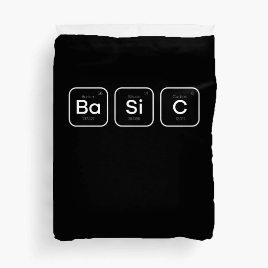 Basic periodic table of elements science Duvet Covers