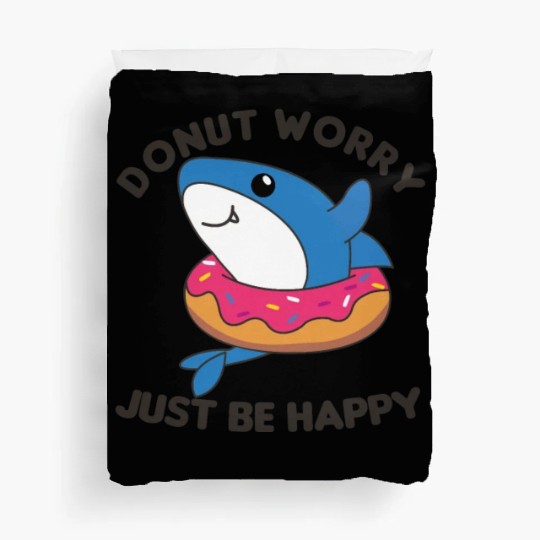 Cute Shark Funny Animals In Donut Pink Duvet Covers