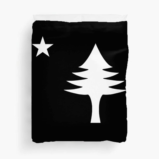 Pine tree and star 1901 flag of Maine State Duvet Covers