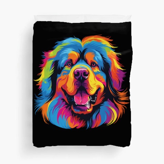 Watercolor Colorful Tibetan Mastiff Duvet Covers