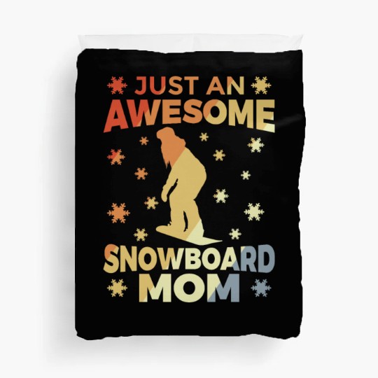 Funny Snowboarding Mother Duvet Covers