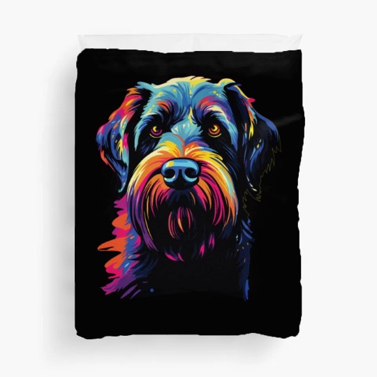 Watercolor Colorful Giant Schnauzer Duvet Covers