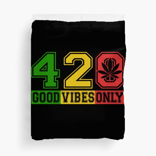 Witty 420 GoodVibes Herb Weed Marijuana Design Duvet Covers