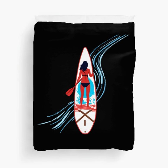 Paddleboard Paradise: A Tropical Escape Duvet Covers