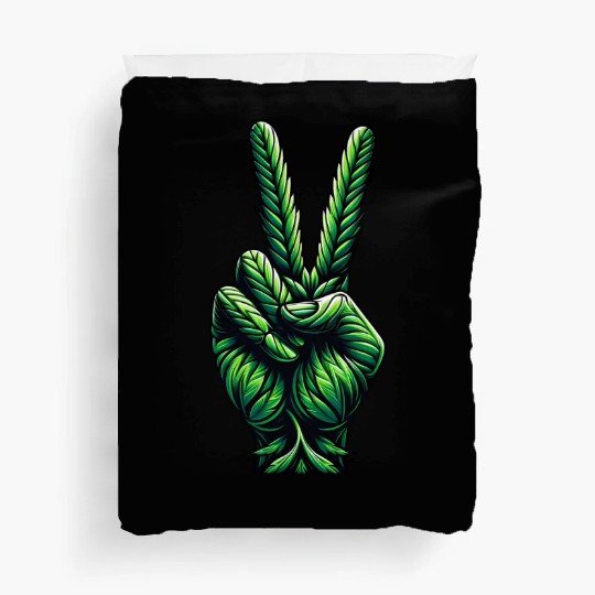 Hemp Legalization Peace Sign Duvet Covers