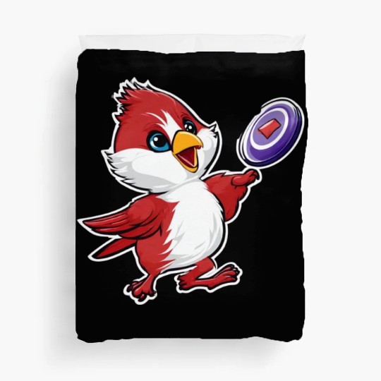 Cardinal Frisbee Fun: Vibrant Cardinal Design for Duvet Covers