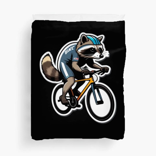 Determined Raccoon: Racing Bike Speedster Duvet Covers