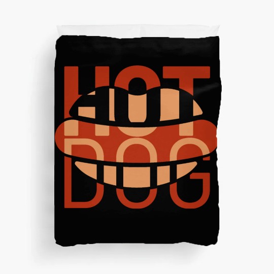 hotdog grapic icon Duvet Covers