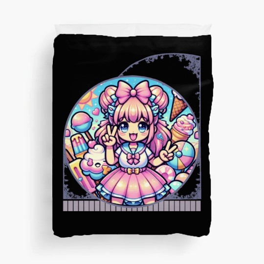 Kawaii Anime Girl's Ice Cream Paradise Sweet Duvet Covers