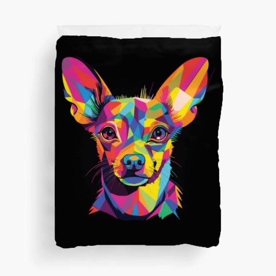 Watercolor Colorful Russian Toy Terrier Duvet Covers
