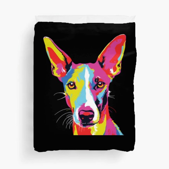 Watercolor Colorful Ibizan Hound Duvet Covers