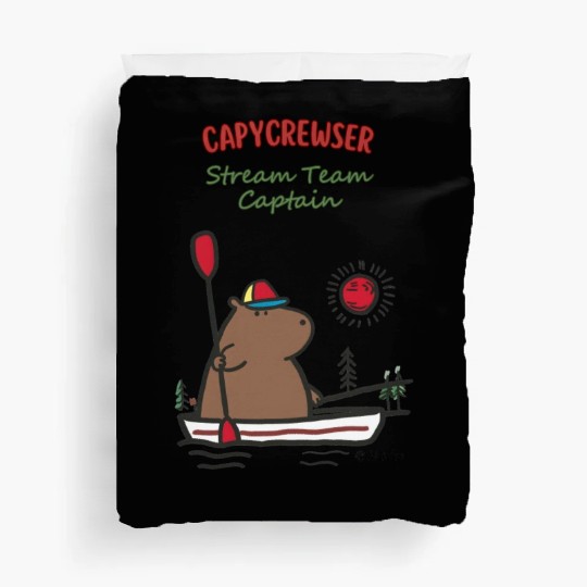 Captain Capy: Nautical Capybara Canoe Adventure Duvet Covers