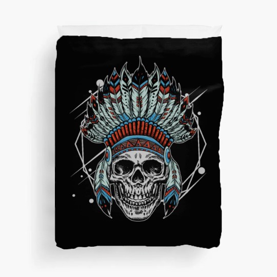 Indigenous Native American Skull Head Duvet Covers