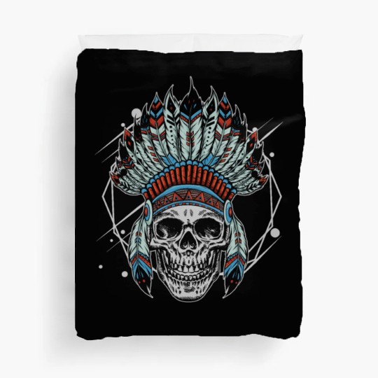 Indigenous Native American Skull Head Duvet Covers