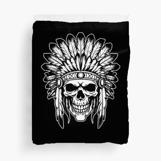 Indigenous Native American Skull Head Duvet Covers