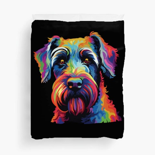 Watercolor Colorful Standard Schnauzer Duvet Covers