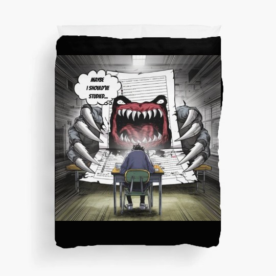 Test Anxiety Student vs Exam Monster Exam Struggle Duvet Covers