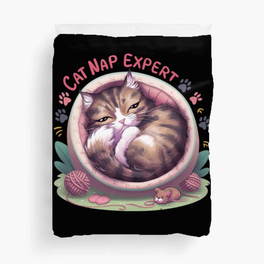 Cat Nap Expert - Funny Cat Outfit! Duvet Covers