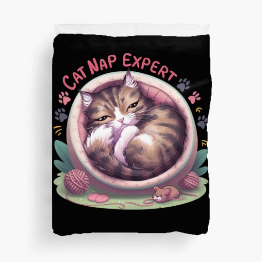 Cat Nap Expert - Funny Cat Outfit! Duvet Covers