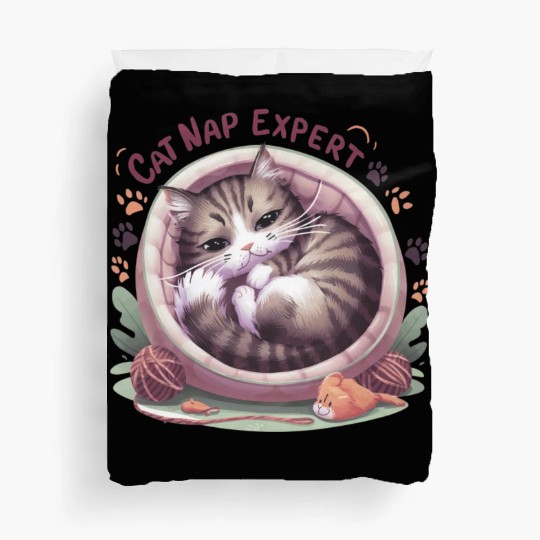 Cat Nap Expert - Funny Cat Outfit! Duvet Covers