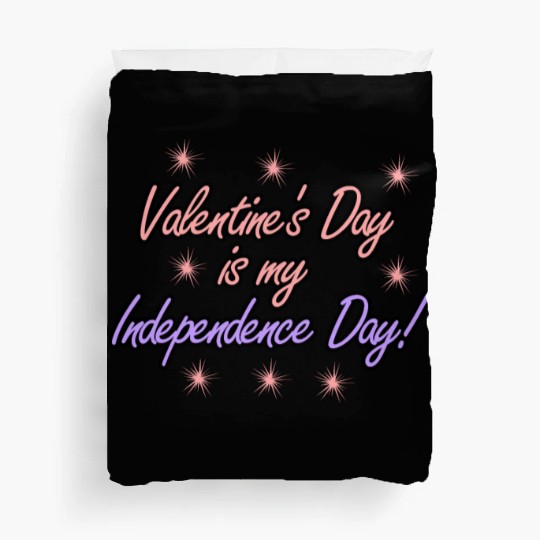 Single Alone Lonely valentine's day joke Duvet Covers