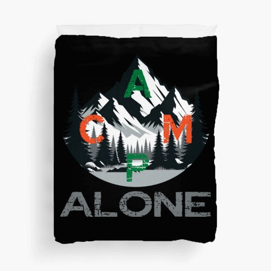 camp alone in the nature and wilderness Outdoor Duvet Covers