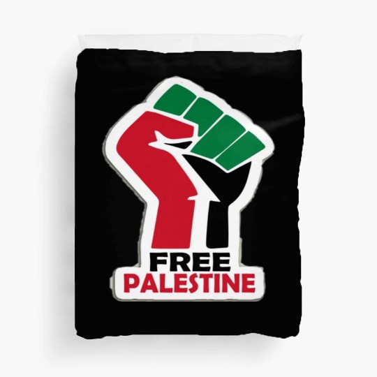 Bold Pro-Palestine Fist Design free Palestine free Duvet Covers