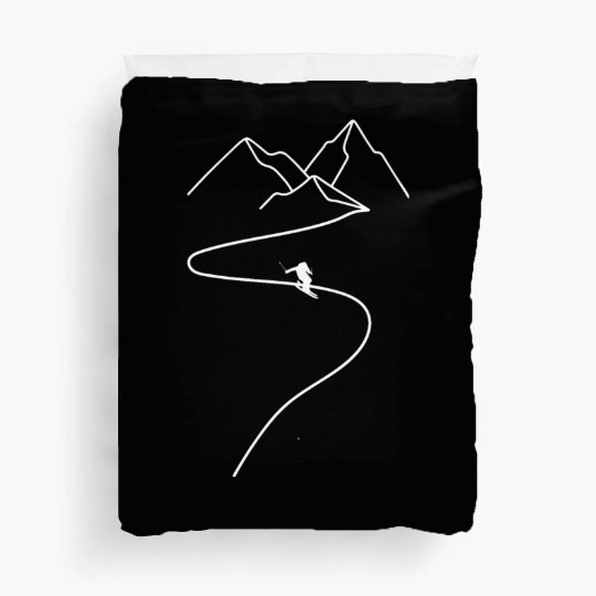 Skiing Mountains Winter sports Nature Duvet Covers
