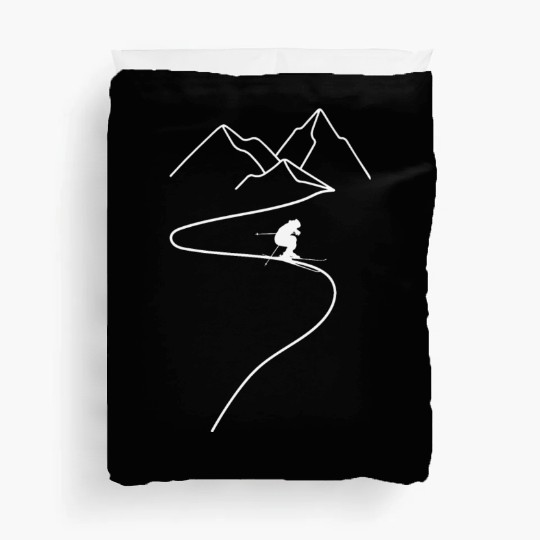 Skiing Mountains Winter sports Nature Duvet Covers